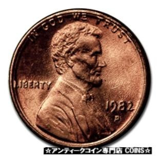 シルバー ゴールド アンティークコイン 1982-D Lincoln Cent BU (Zinc, Large #7163