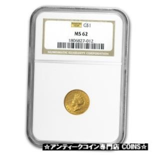 【18％OFF】 シルバー #7654 NGC MS-62 2 Type Gold Head Indian $1 アンティークコイン ゴールド その他