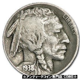 【 新品 】 シルバー ゴールド アンティークコイン 1938-D Buffalo Nickel Good+ - SKU#79 #5288 その他