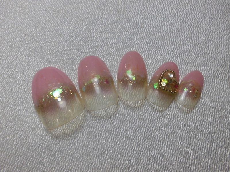 ( outside fixed form or click post departure including postage ) French . yellowtail on. Heart . artificial nails gel use work 