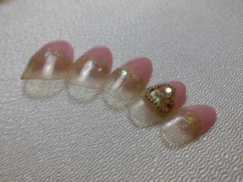 ( outside fixed form or click post departure including postage ) French . yellowtail on. Heart . artificial nails gel use work 