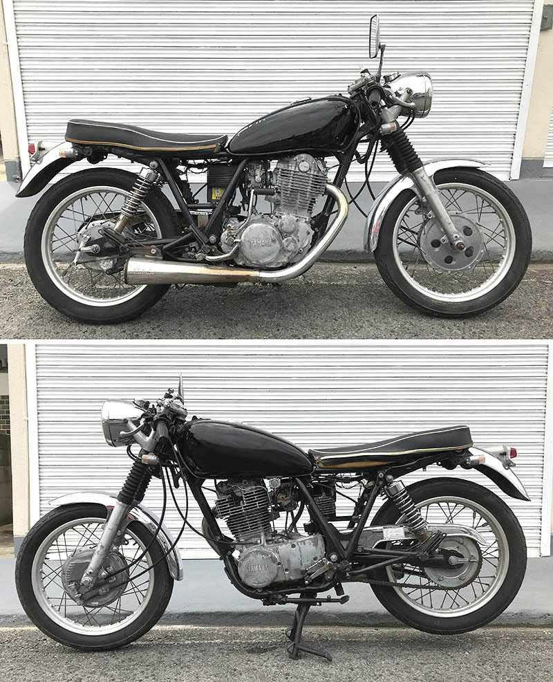 SR400 1JR 不明社外 シート d86-08s14【ジャンク】_解体前の画像です