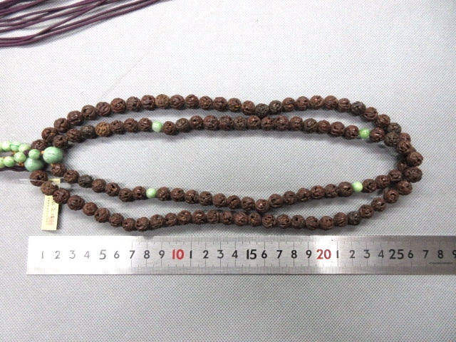 浄土真宗布教用念珠 羅漢彫り ビルマヒスイ入 #455 - 冠婚葬祭 浄土真宗布教用念珠 羅漢彫り ビルマヒスイ入 #455 - 冠婚葬祭