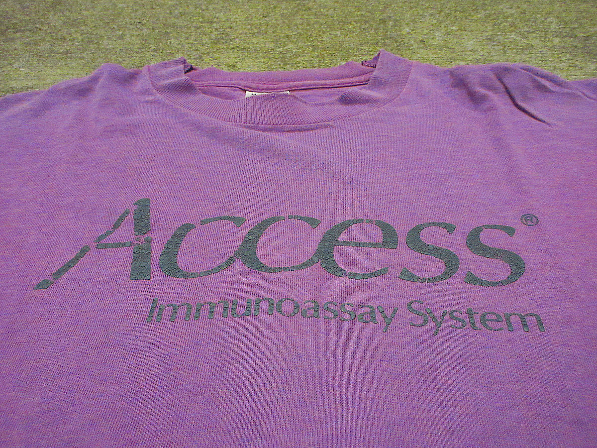 ビンテージ90’s●Access Immunoassay SystemコットンプリントTシャツ紫size M●210629s12-m-tsh-ot 1990s古着メンズトップスUSA製_画像5