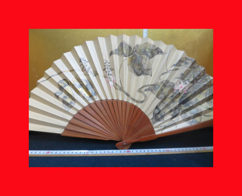 ：【古都京都】「時代の有る扇子E-171-91」茶道具・華道・舞扇・扇・檜扇.蒔絵,踊り・舞〝江〟_時代の有るお品です