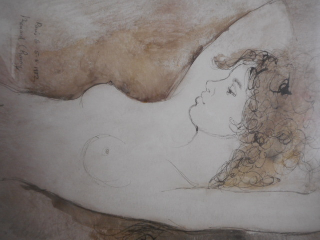 be Lunar ru Sharo waBernard Charoy акварель исходная картина .. девушка обнаженный подлинный произведение Париж 5-5-1982. год месяц день ввод обнаженный мужчина. коллекция 