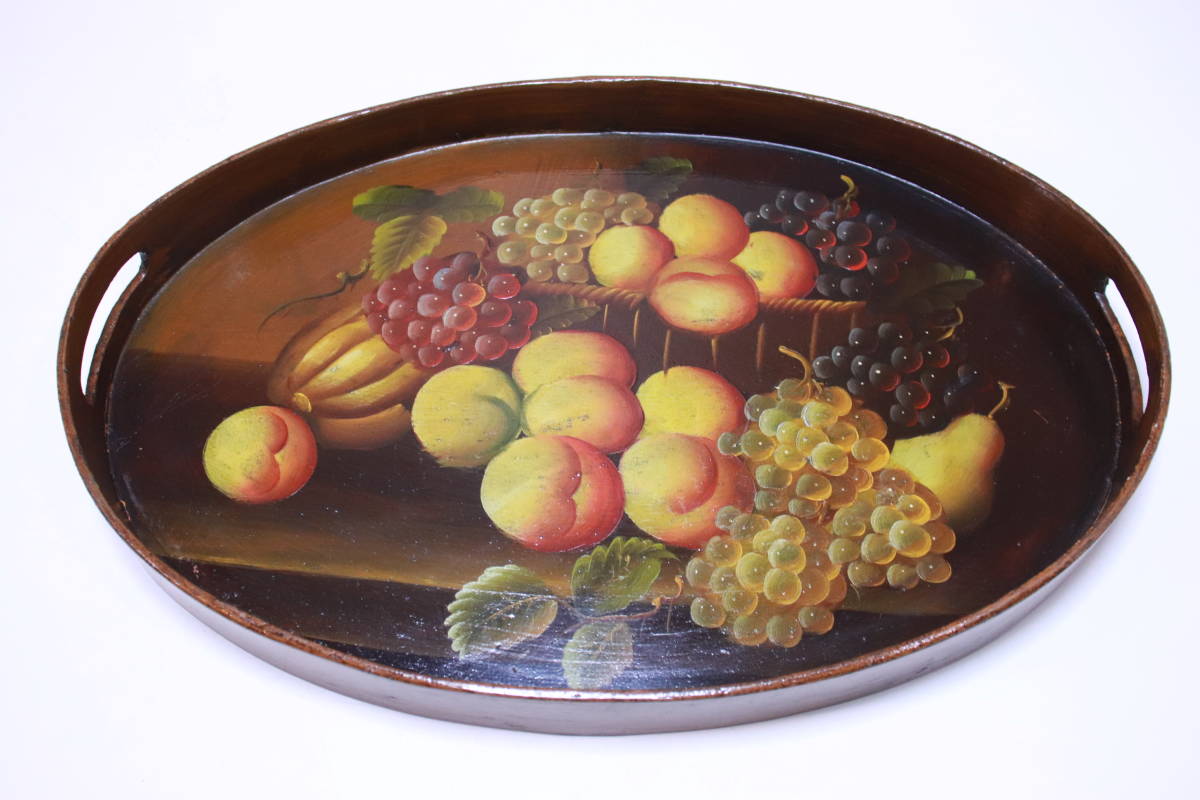  antique! wooden ... tray fruit design interior details unknown design tray antique goods #(F3419)