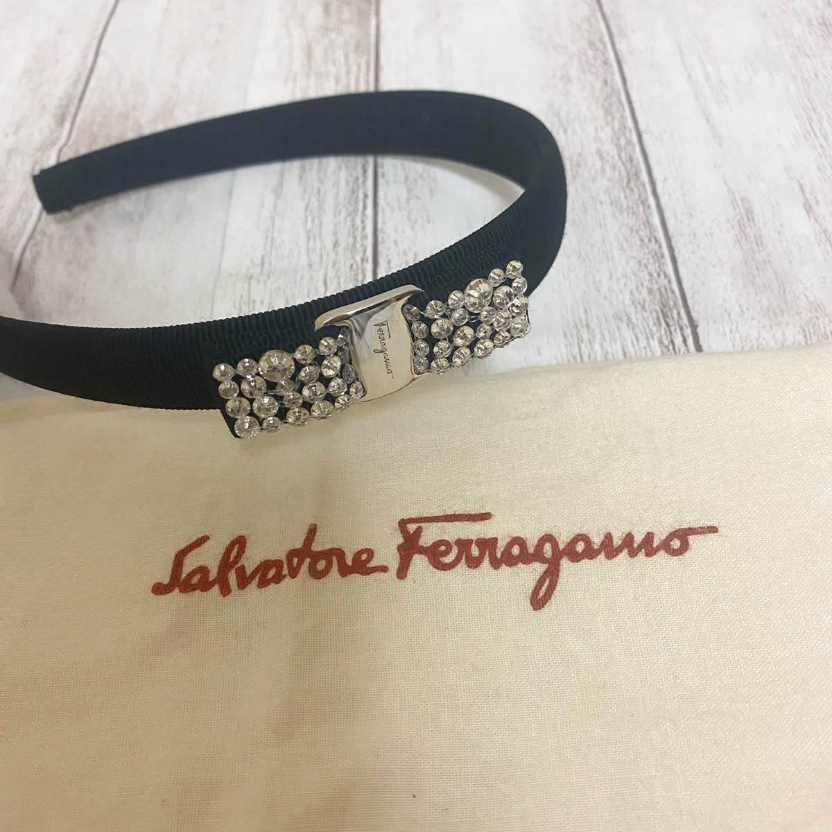 salvatore ferragamo カチューシャ　ヴァラリボン　ビジュー　ダイヤ　キラキラ