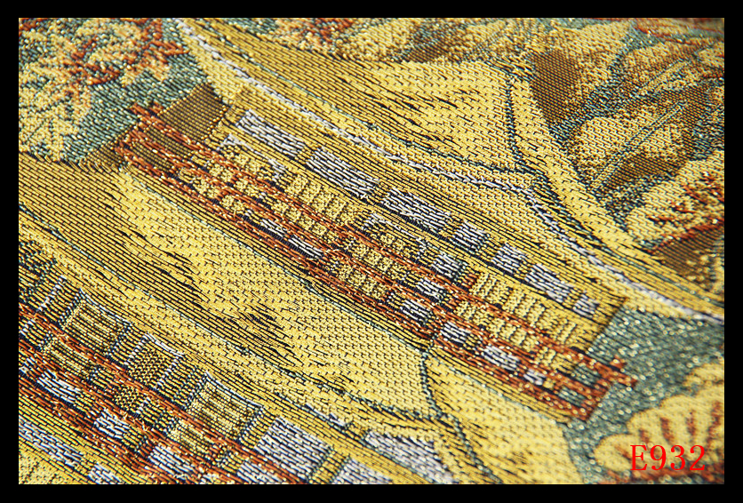 【E932】厳選西陣　手織り　京浪漫　楼閣山水　高麗納戸地　六通高級正絹純金糸美術袋帯　◇検◇簪着物名古屋帯帯締め_画像5