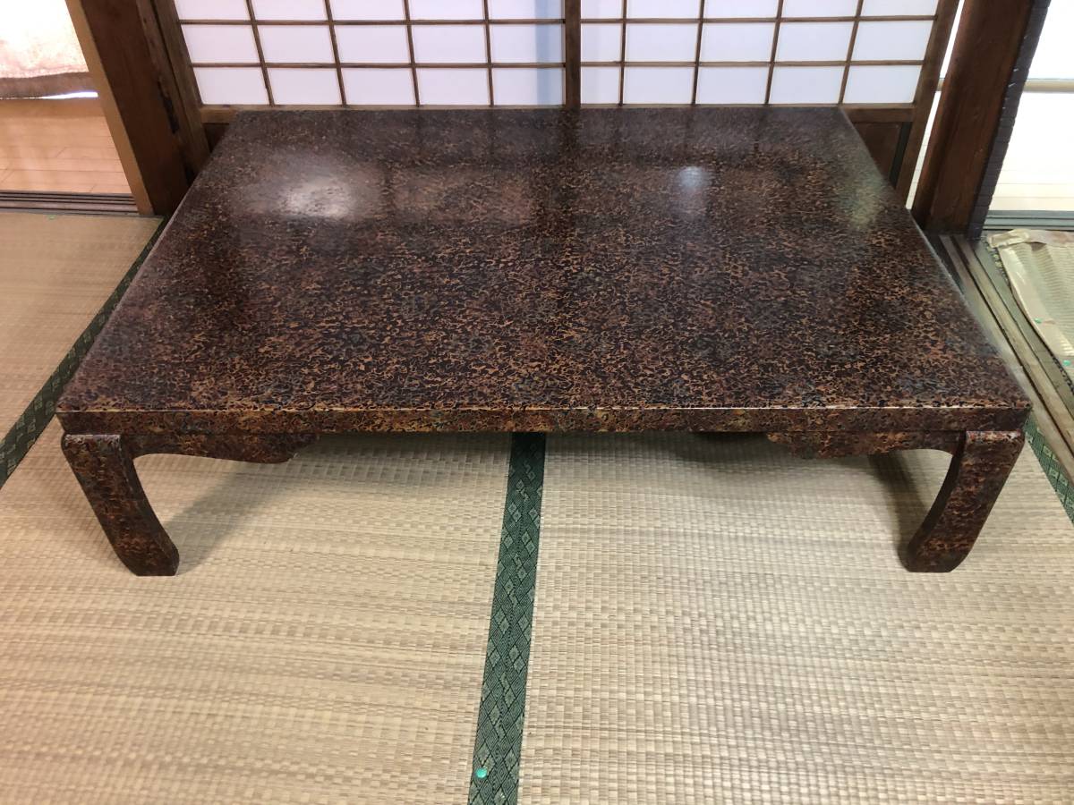 日本伝統工芸 津軽塗 唐塗 座卓 テーブル 大きさ：121㎝×91㎝×高さ33㎝ 重要無形文化財_画像2