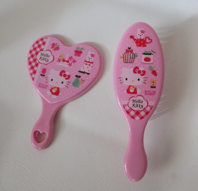  super-beauty goods * Sanrio Hello Kitty cat .. cat * brush & mirror. set * pink 