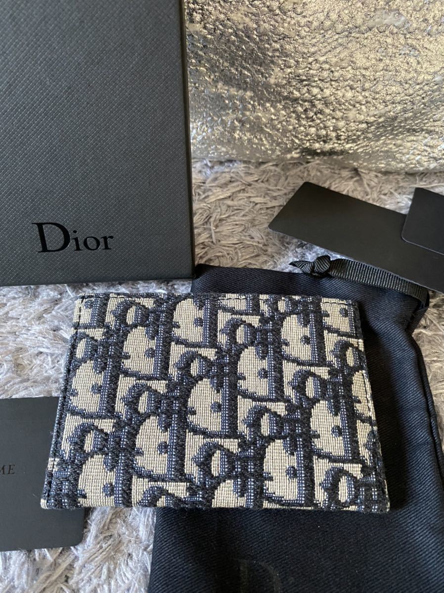 Dior ディオール　オブリーク ジャガード　ブラックカーフレザー　カードケース　財布　型番　2CACH068YKY　トロッター　定価約6万円_画像6