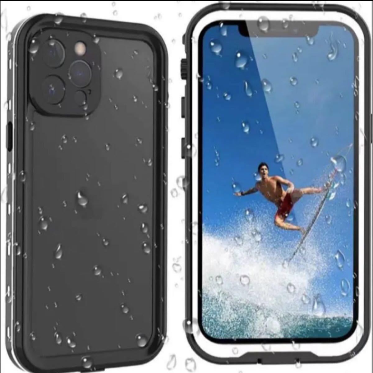 iPhone 12Pro 防水ケース IP68防水 全面カバー 耐衝撃 超薄型 透明 クリア 無線充電対応