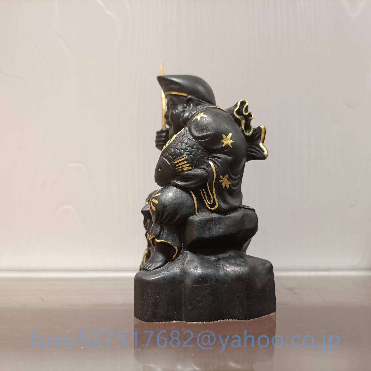 仏像 木彫 恵比寿像 彩繪 切金 彫刻工芸品 | consultoria