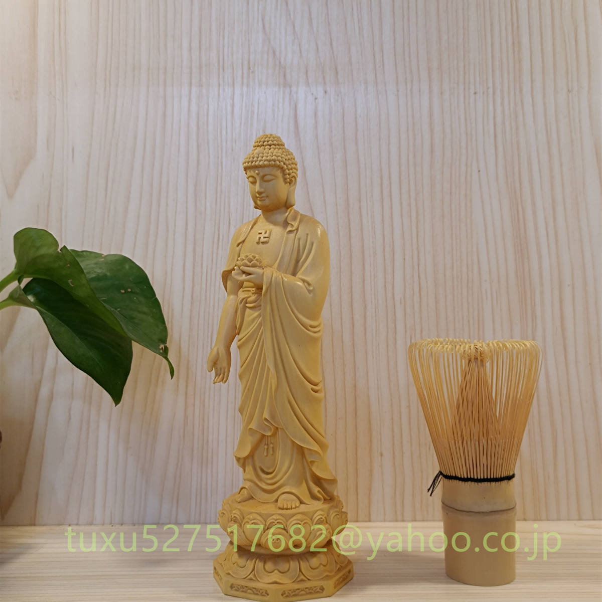 極上品 阿弥陀如来 阿弥陀 立像　仏教工芸品　一刀彫　精密彫刻　木彫仏像_画像4