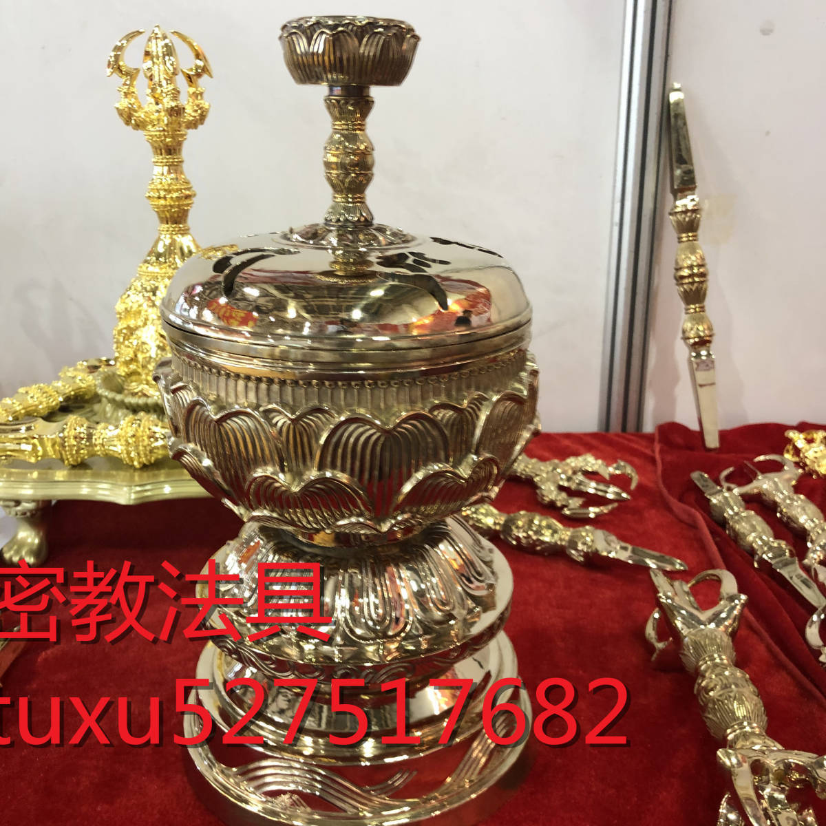 大悲香炉　密教法具　仏具　真鍮製　31CM_画像1