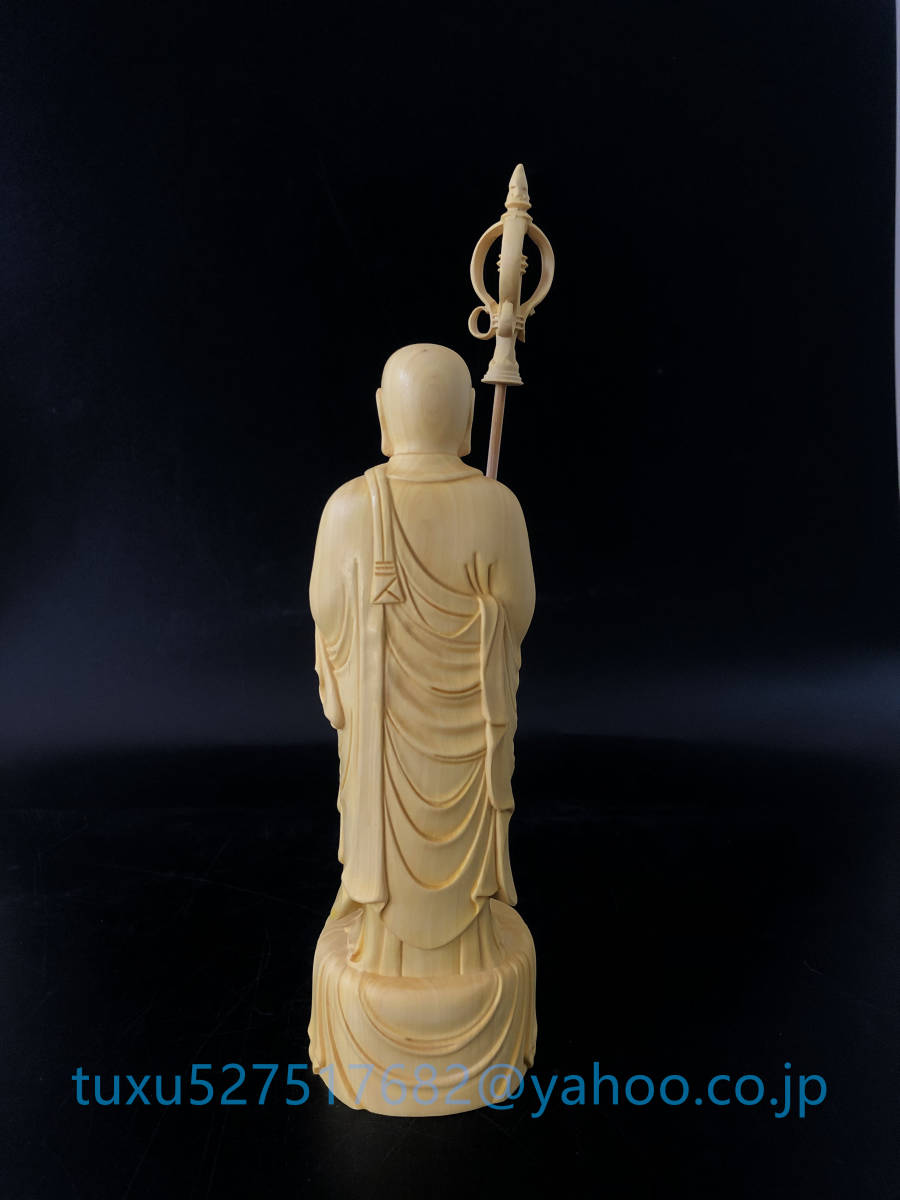 地蔵菩薩像 仏像 檜木 置物 天然木 仏師で仕上げ品 精密彫刻 工芸品-