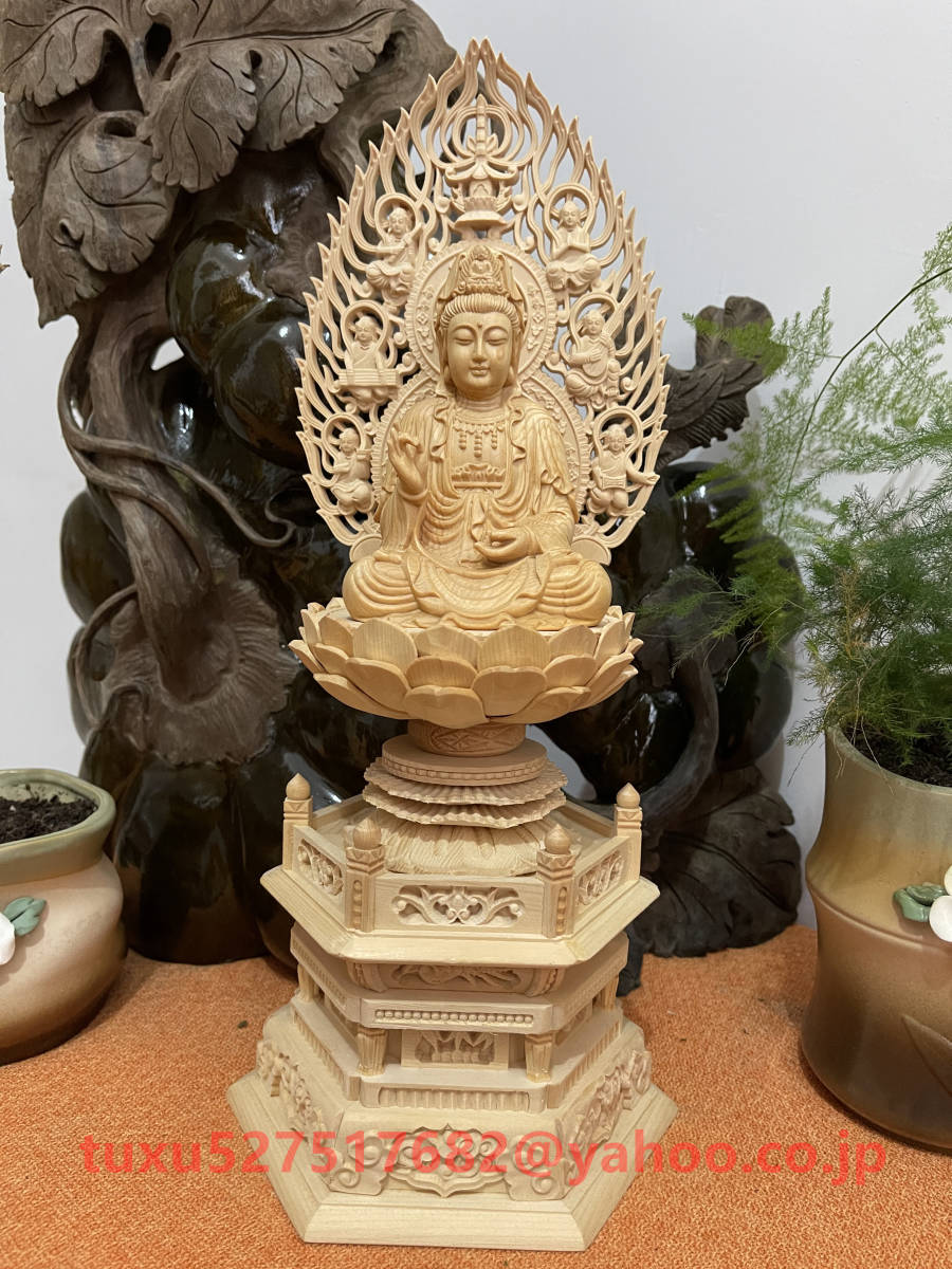 極上品 仏像立像 南海観音 精密彫刻☆招財開運☆ F-