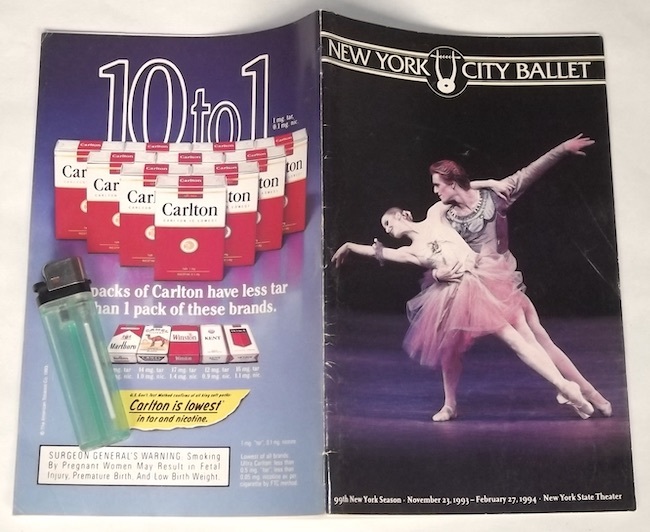 1994年 プレイビル Playbill ニューヨーク・シティ・バレエ団 New York City Ballet 英語 洋書 公演案内 プログラム 冊子 堀内元在籍_画像1