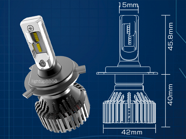 明るさカット完璧 マーチ K13 K12 K11 K10 車検対応16000LM PHILIPS ZES H4 Hi/Lo 6500K LEDヘッドライト 1年保証_画像5