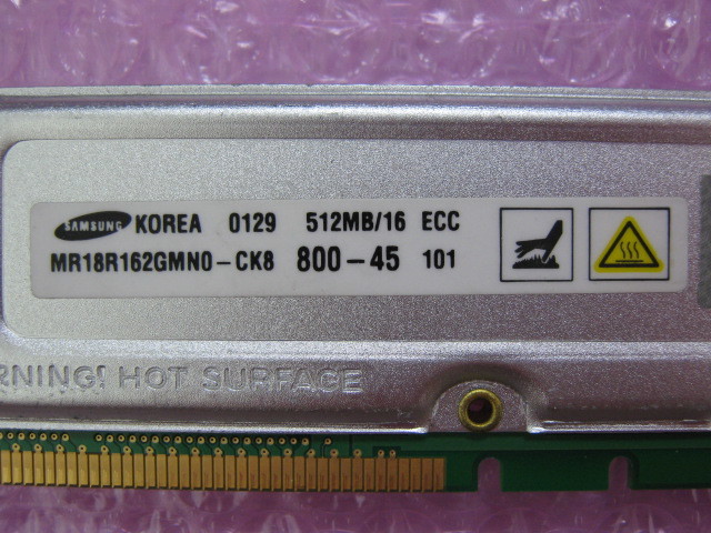 SAMSUNG (MR18R162GMN0-CK8) PC800-45 512MB ECC attaching *2 sheets set ( total 1GB)*