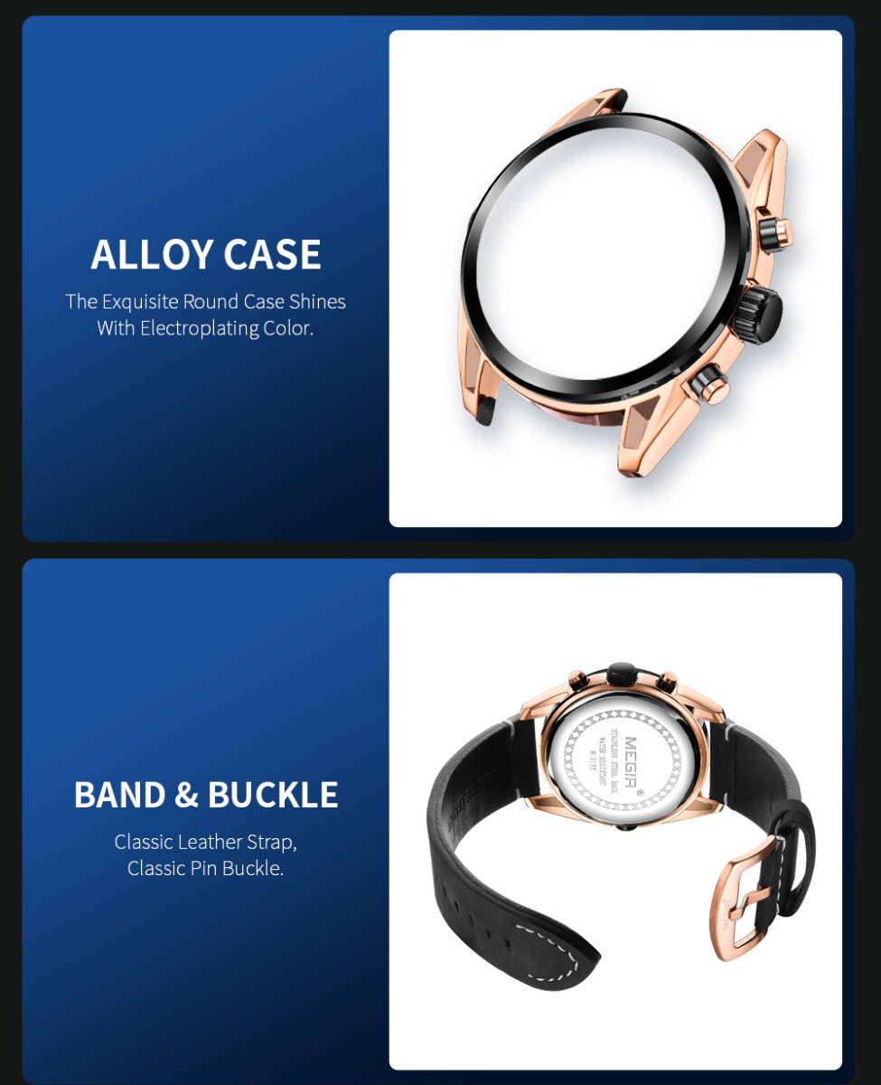 新品 新作 腕時計 メンズ腕時計 アナログ クォーツ式 クロノグラフ ビジネスウォッチ 豪華 高級 人気 ルミナス 防水★UTM88-02★_仕様は各色共通です。