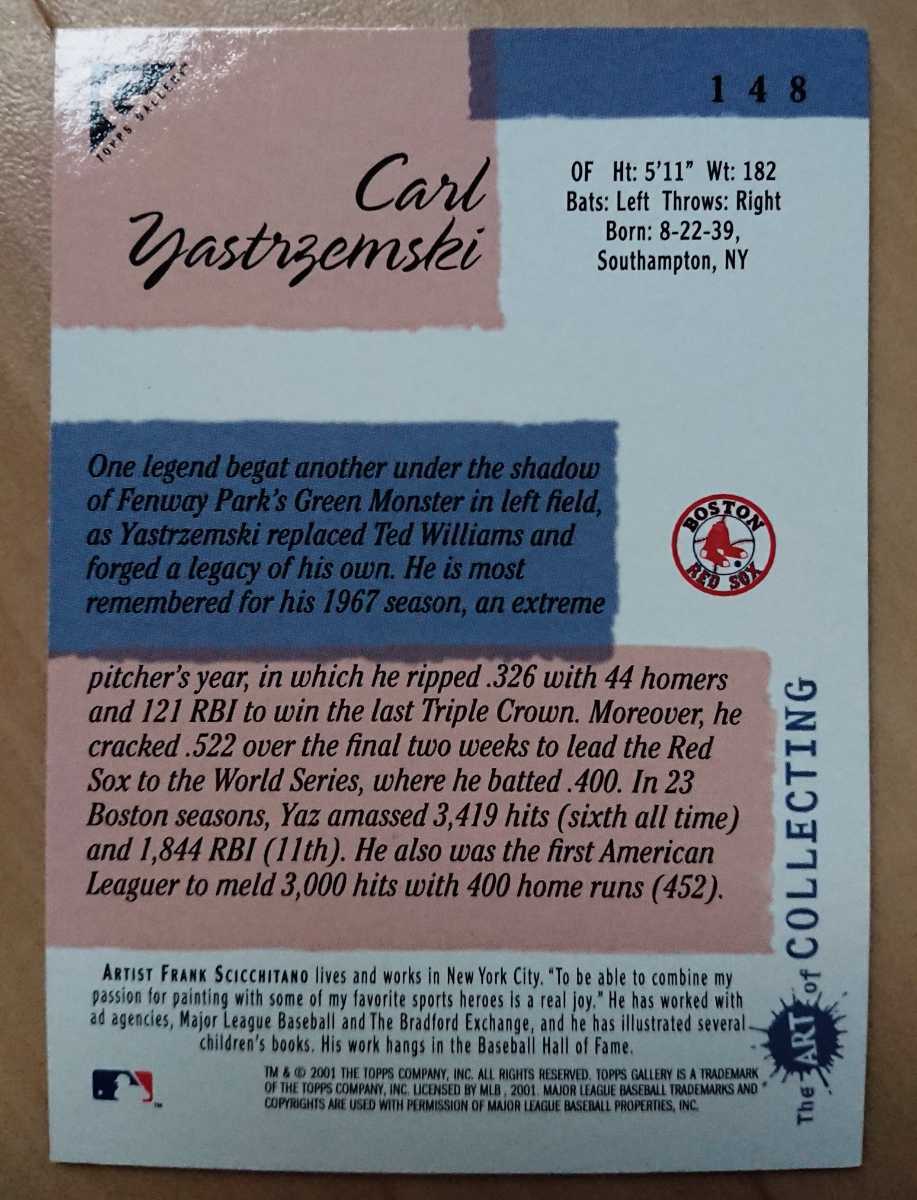 ★CARL YASTRZEMSKI TOPPS GALLERY 2001 MLB メジャーリーグ 大リーグ HOF LEGEND カール ヤストレムスキー BOSTON RED SOX レッドソックスの画像2