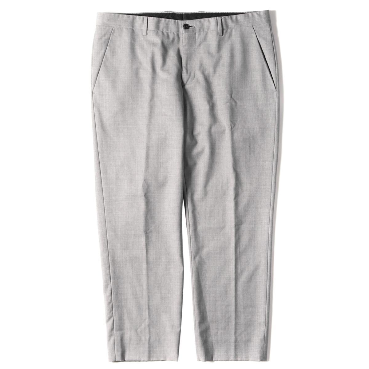 美品 GIORGIO ARMANI ジョルジオアルマーニ パンツ ウール テーパード スラックスパンツ イタリア製 グレー 52 GIORGIO ARMANI パンツ