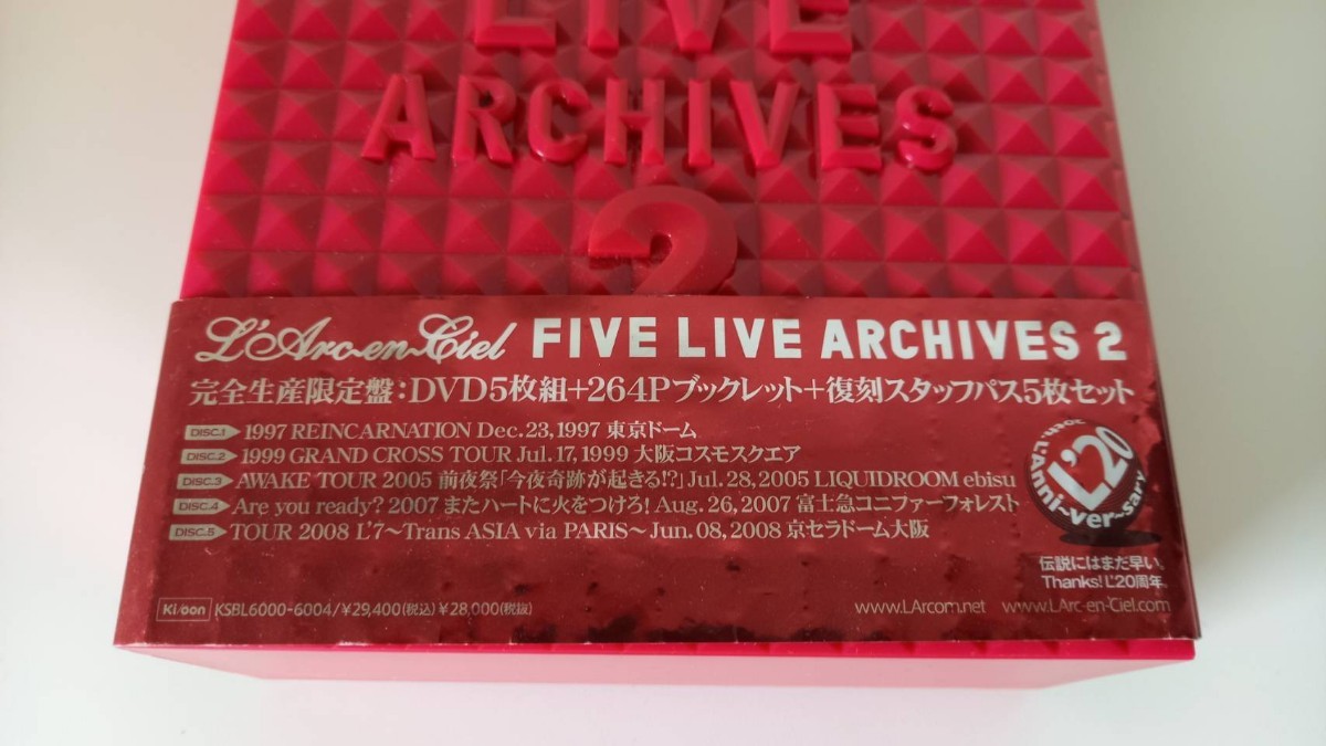 L'Arc～en～Ciel/FIVE LIVE ARCHIVES 2 ラルク 生産限定盤