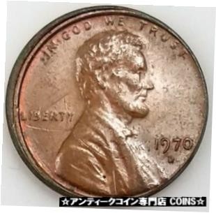 シルバー ゴールド アンティークコイン1 1970 D Lincoln Cent, Mint Error, st #5156