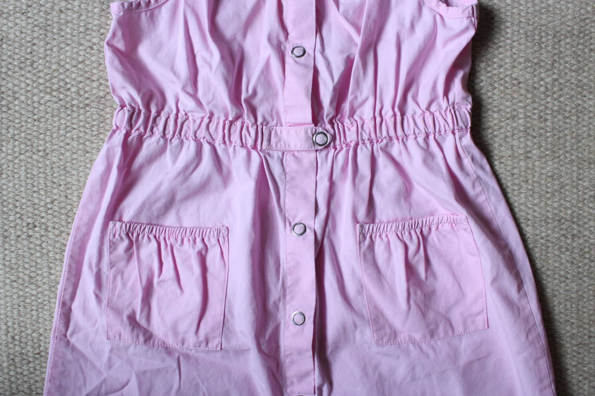PETIT BATEAU プチバトー ピンク ワンピース シンプル コットン100% 綿 サイズ不明 かわいい フランス こども スナップボタン 女の子_画像7