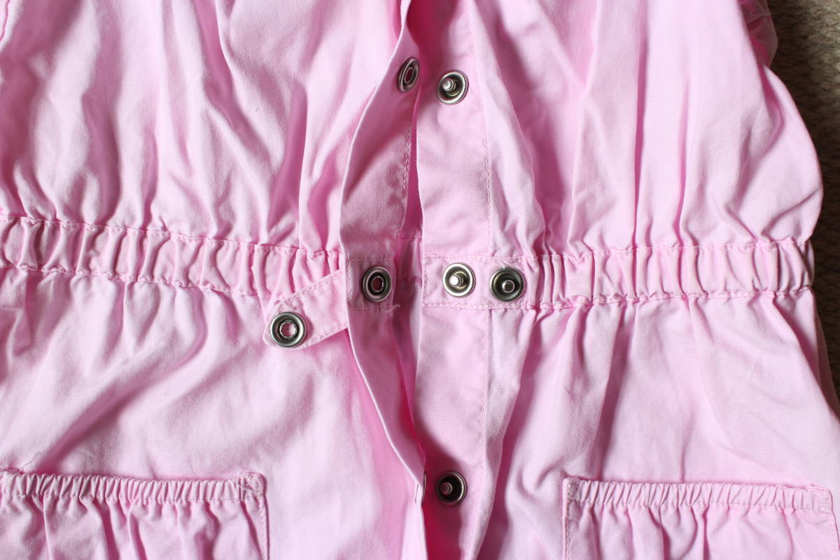 PETIT BATEAU プチバトー ピンク ワンピース シンプル コットン100% 綿 サイズ不明 かわいい フランス こども スナップボタン 女の子_画像9