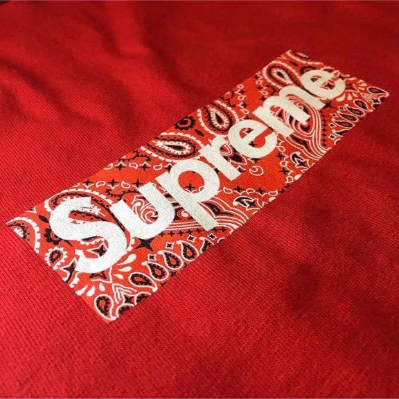 【１着でも送料無料】 レッド RED Tシャツ ボックスロゴ バンダナ Tee Logo Box Bandana SUPREME シュプリーム 新品 海外正規 赤 新作 メンズ Mサイズ