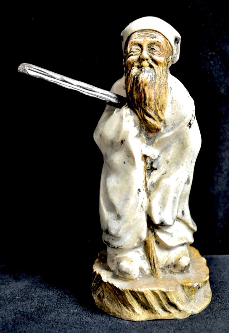 ヤフオク 時代物 陶器製 寿老人像 七福神 縁起物 高さ22cm ヤフオク 時代物 陶器製 寿老人像 七福神 縁起物 高さ22cm