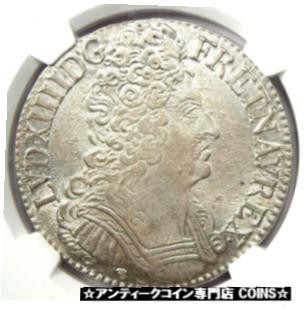 超格安価格 シルバー ゴールド アンティークコイン 1709-D France Louis XIV Ecu Coin - C #9825 その他