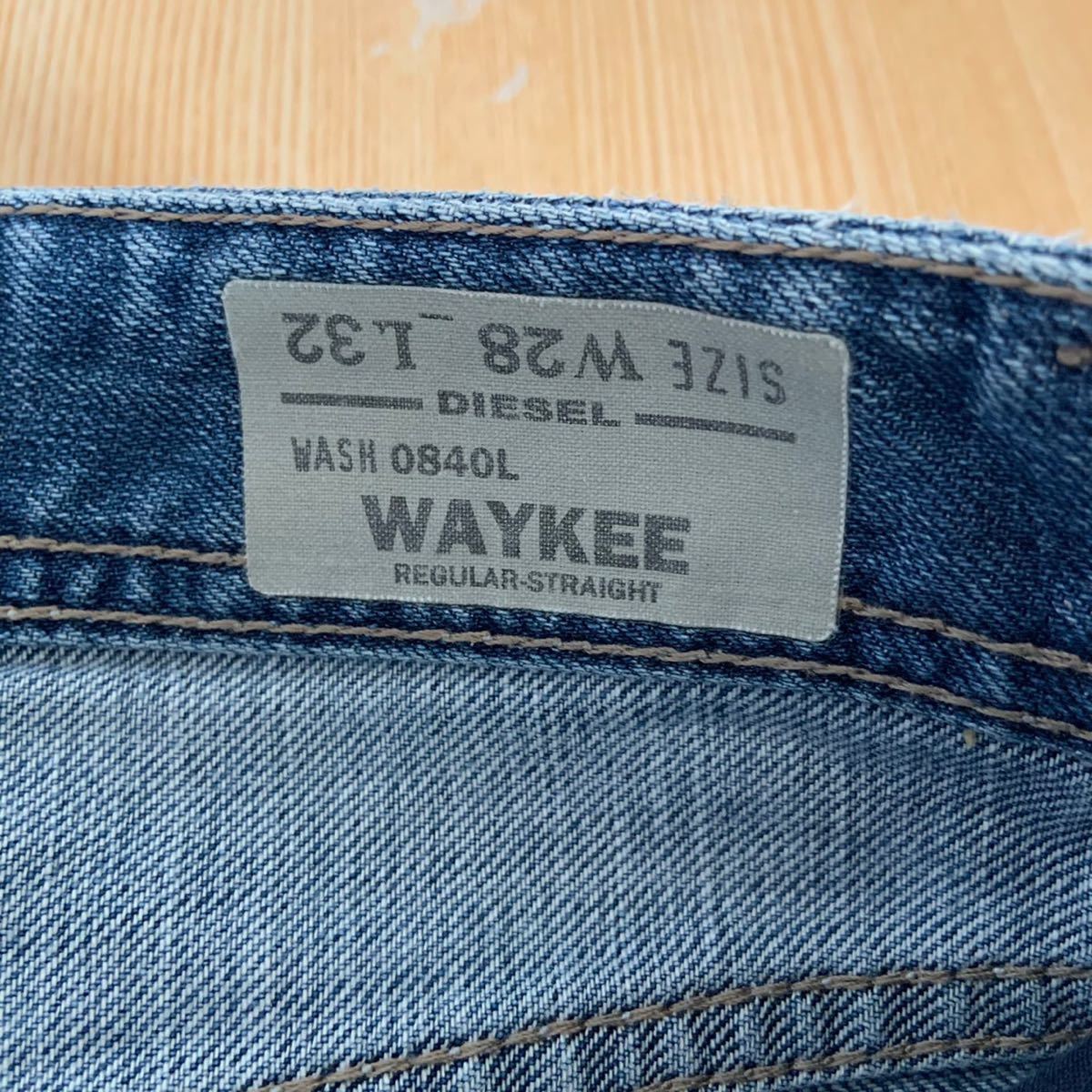 DIESEL ディーゼル ジーンズ WASH 0840L サイズW28 100%綿 WAYKEE REGULAR-STRAIGHT チュニジア製 メンズ ボトムス デニム パンツ ズボン