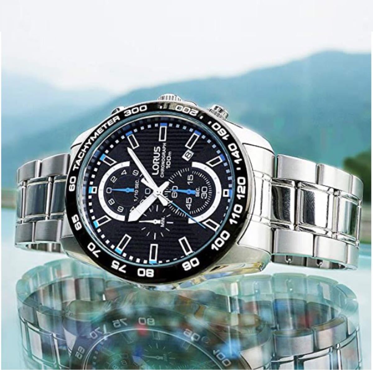 激レア 日本未発売 セイコー LORUS クロノグラフ ヨーロッパ逆輸入品 SEIKO ローラス 腕時計 ブラックフェイス 新品