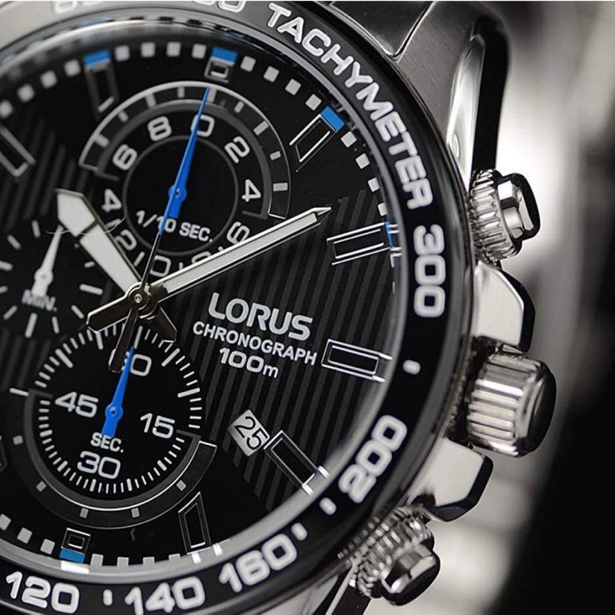 激レア 日本未発売 セイコー LORUS クロノグラフ ヨーロッパ逆輸入品 SEIKO ローラス 腕時計 ブラックフェイス 新品