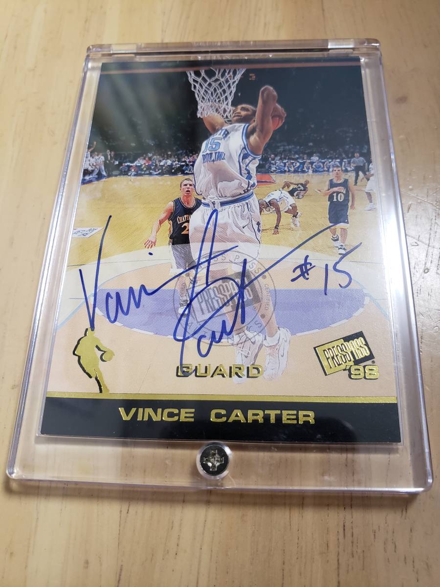 サイン 1998 -99 PressPass VINCE CARTER RC Auto / ビンス カーター Autograph North Carolina _画像2