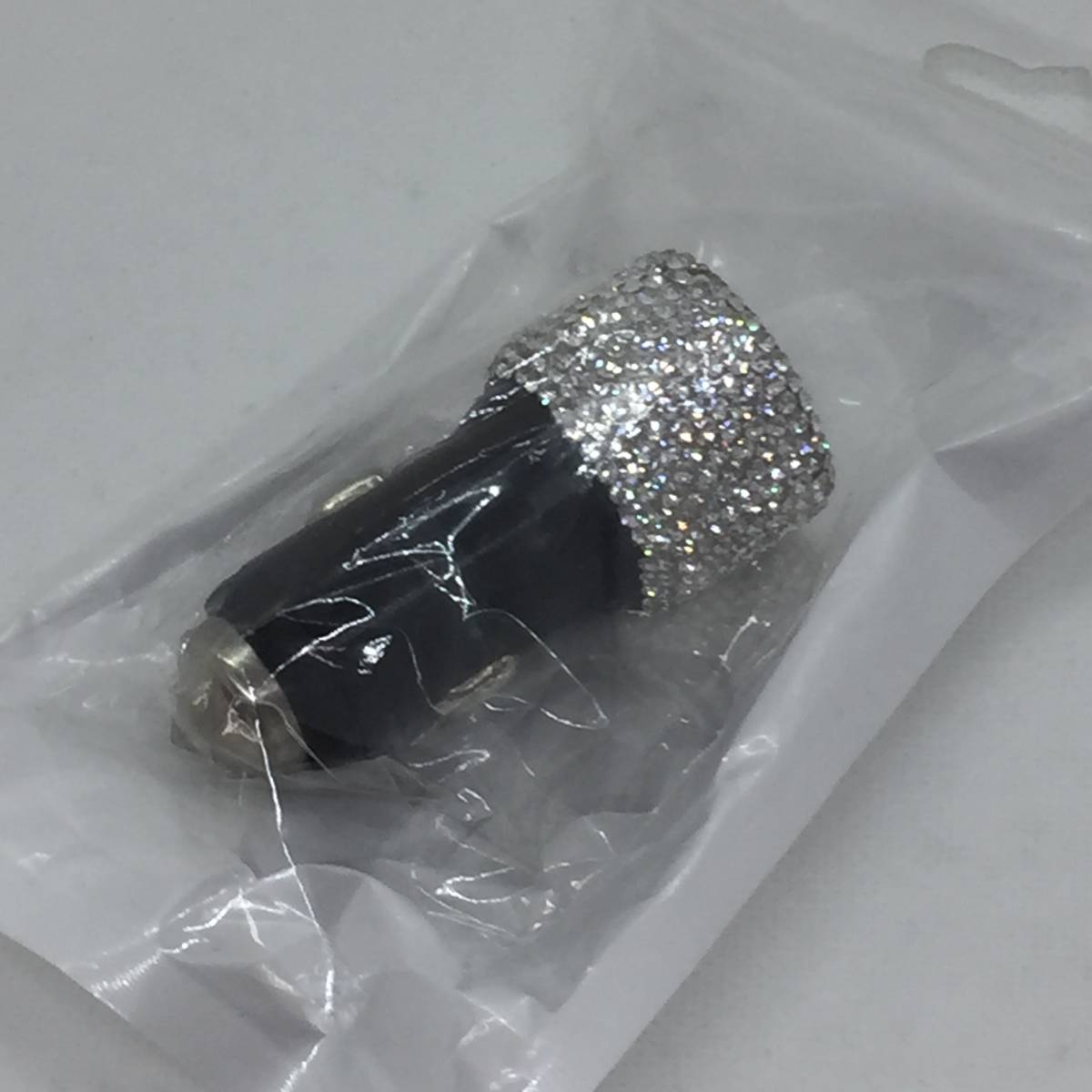  Kirakira cigar socket type USB charger in-vehicle charger silver 
