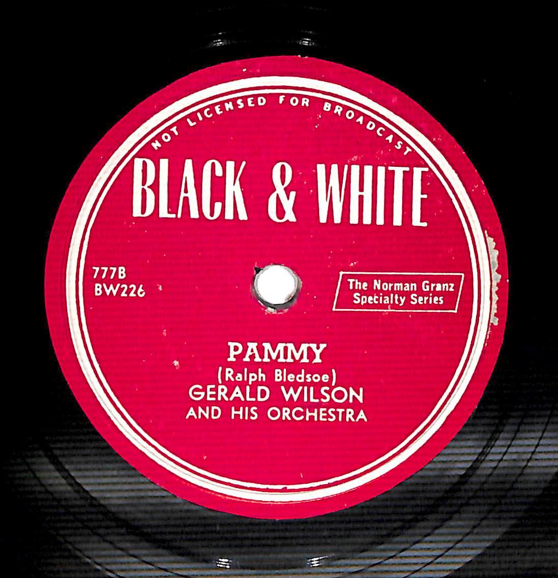 S0202/JAZZ SP/ рис /BLACK&WHITE/Gerald Wilson And His Orchestra/Cruisin\' with Cab/Pammy
