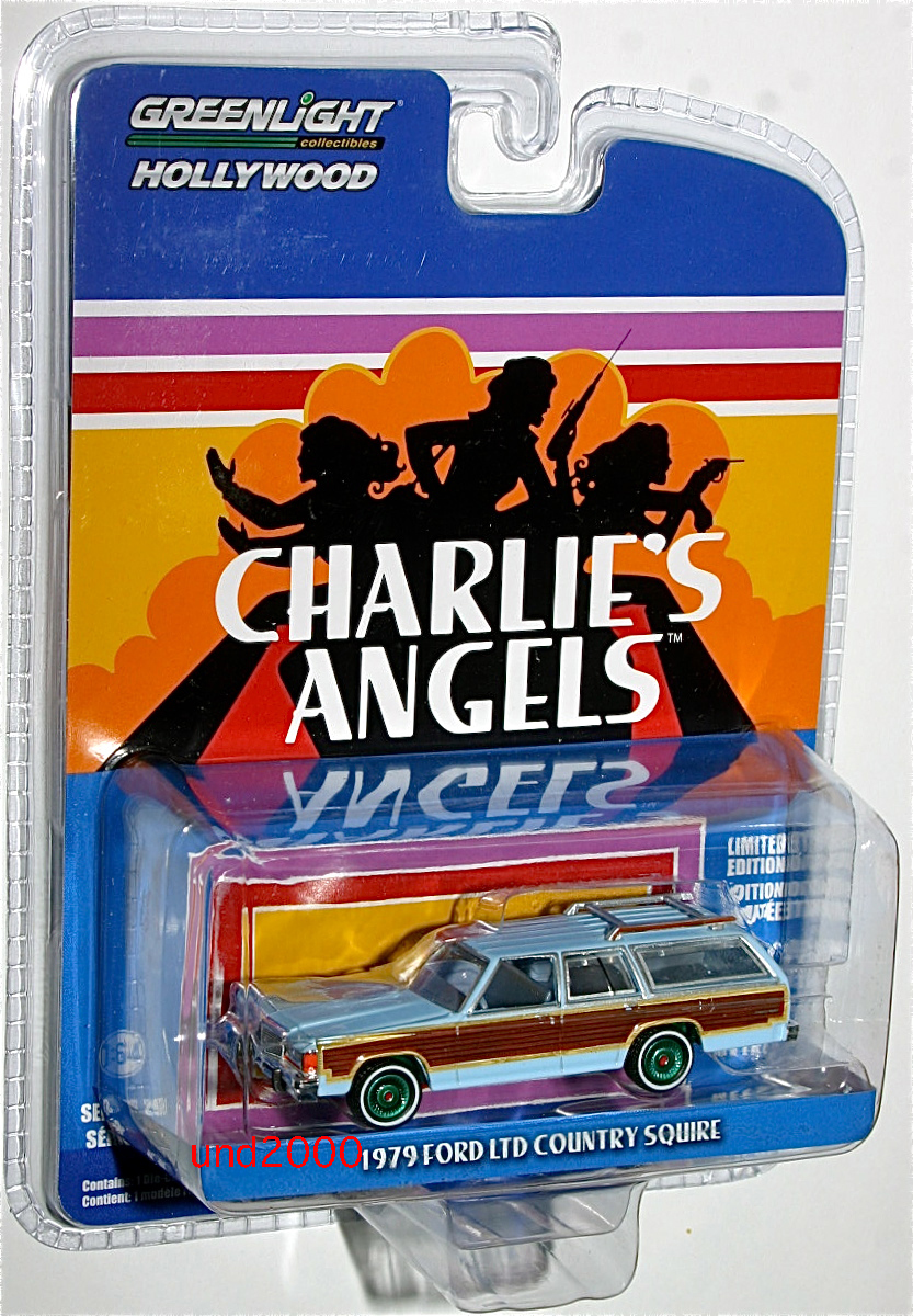 Greenlight Charlie z Angel 1/64 1979 Ford LTD Country Squire зеленый машина Ford Country skwaiaCharlie\'s Angels