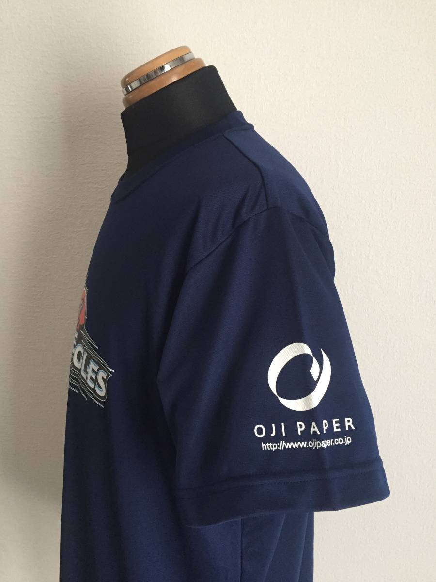 [OJI EAGLES] T-shirt size O player with autograph ice hockey unused goods Mizuno made navy distinguished family .. Eagle s free shipping 