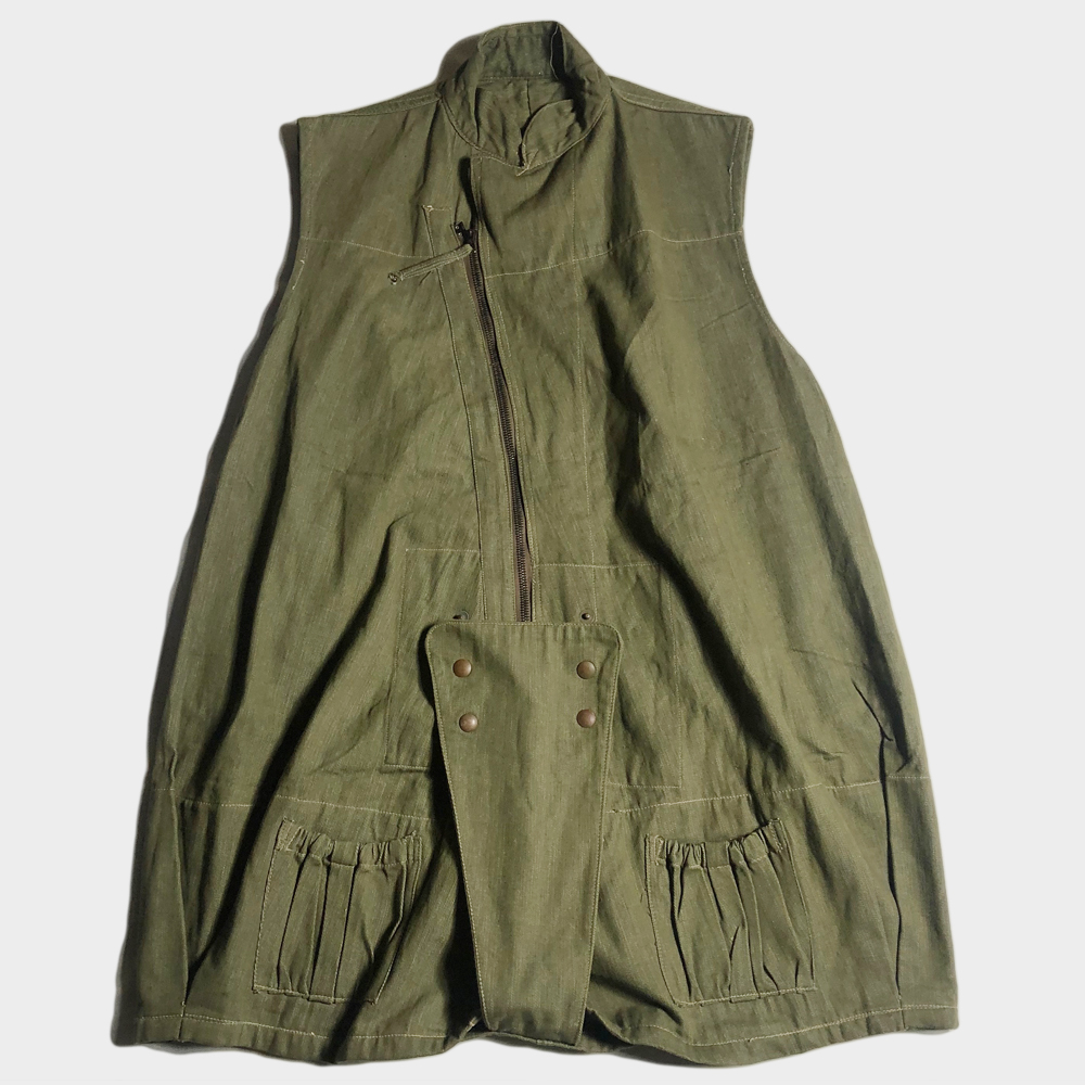 DEAD! 40's ブリティッシュアーミー パラシュート ベスト VEST BRITISH ARMY 空挺部隊 イギリス軍 GREEN DENIM グリーンデニム レア 英国軍_画像1