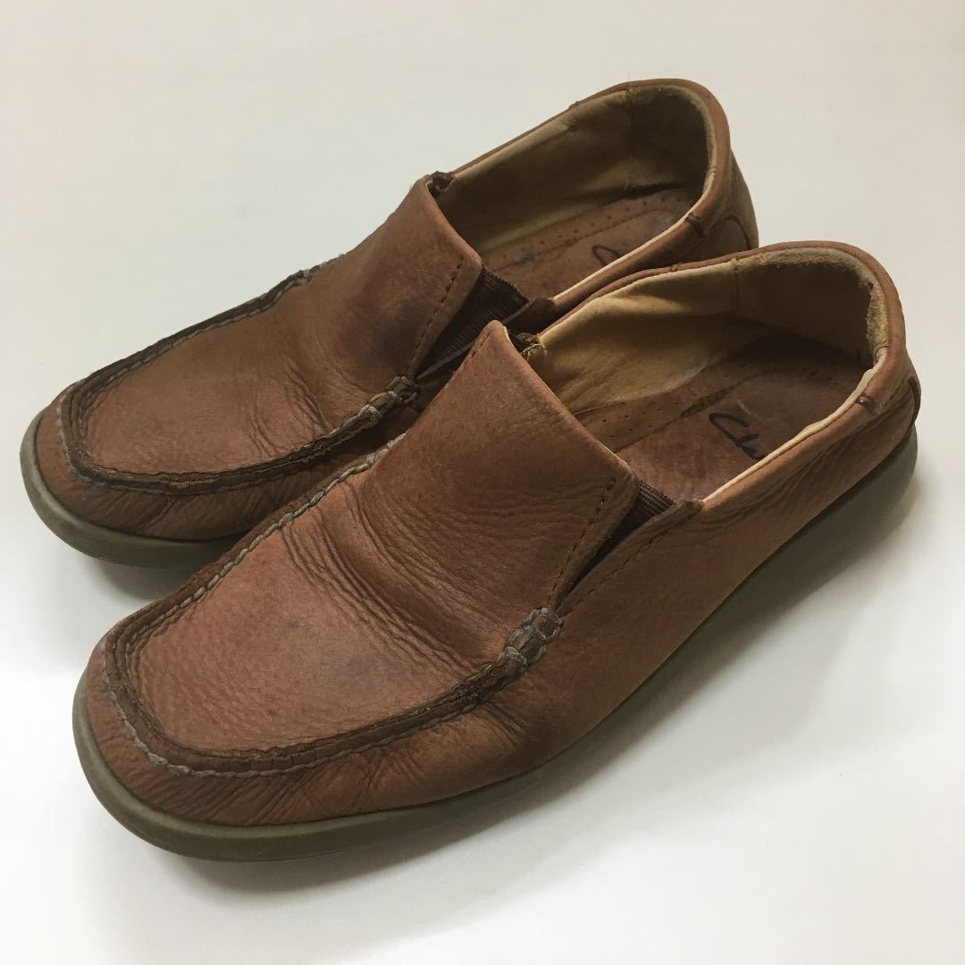 クラークス Clarks スリッボン　ブラウン 26.0cm 中古■送料無料！_画像1