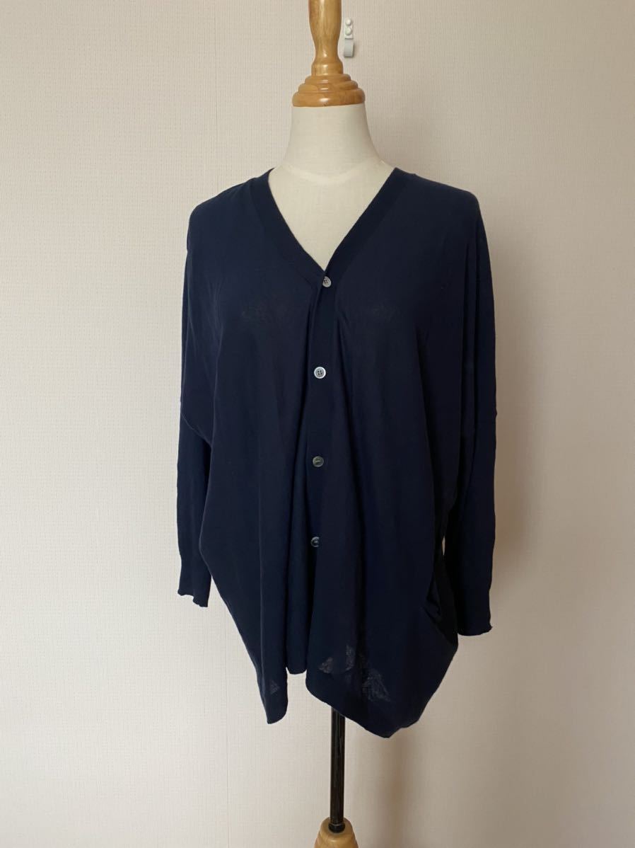 1回着美品◇zucca 薄手綿ニットカーディガン◇紺◇ネイビー レディース