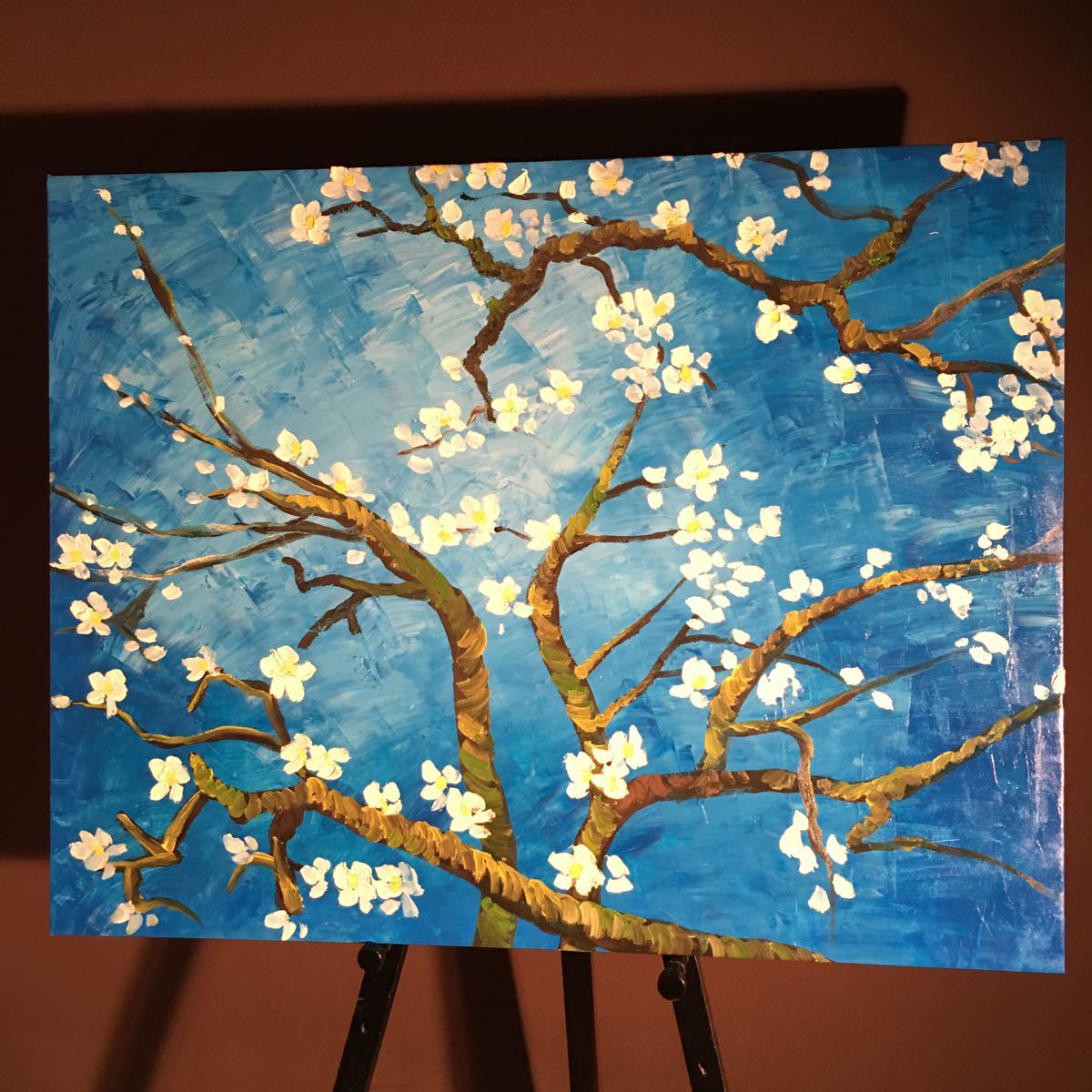 注目のブランド 絵画-手書き油絵 （特大）ゴッホ花咲くアーモンドの枝 