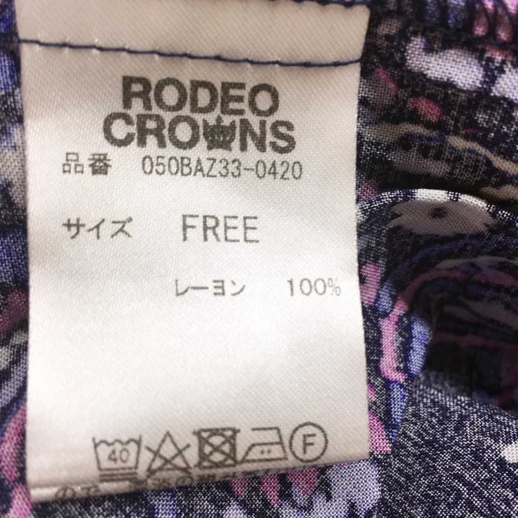 [ popular ]Rodeo Crowns/ Rodeo Crowns total pattern floral print short sleeves One-piece knees under height multicolor navy base size F/S2237