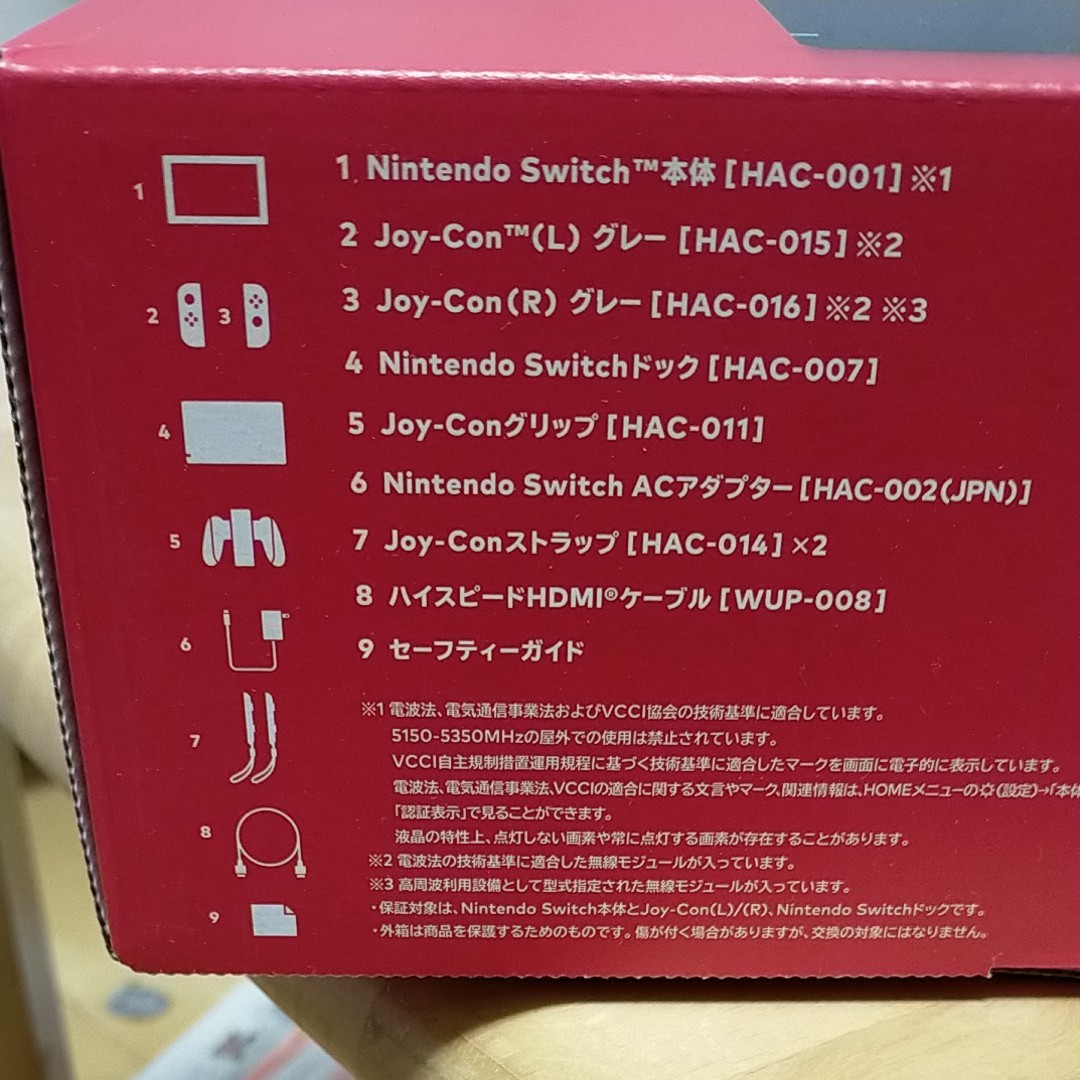 Nintendo Switch グレー 本体　ケース付き　保護フィルム　新品　未使用　レシートあり　保証付