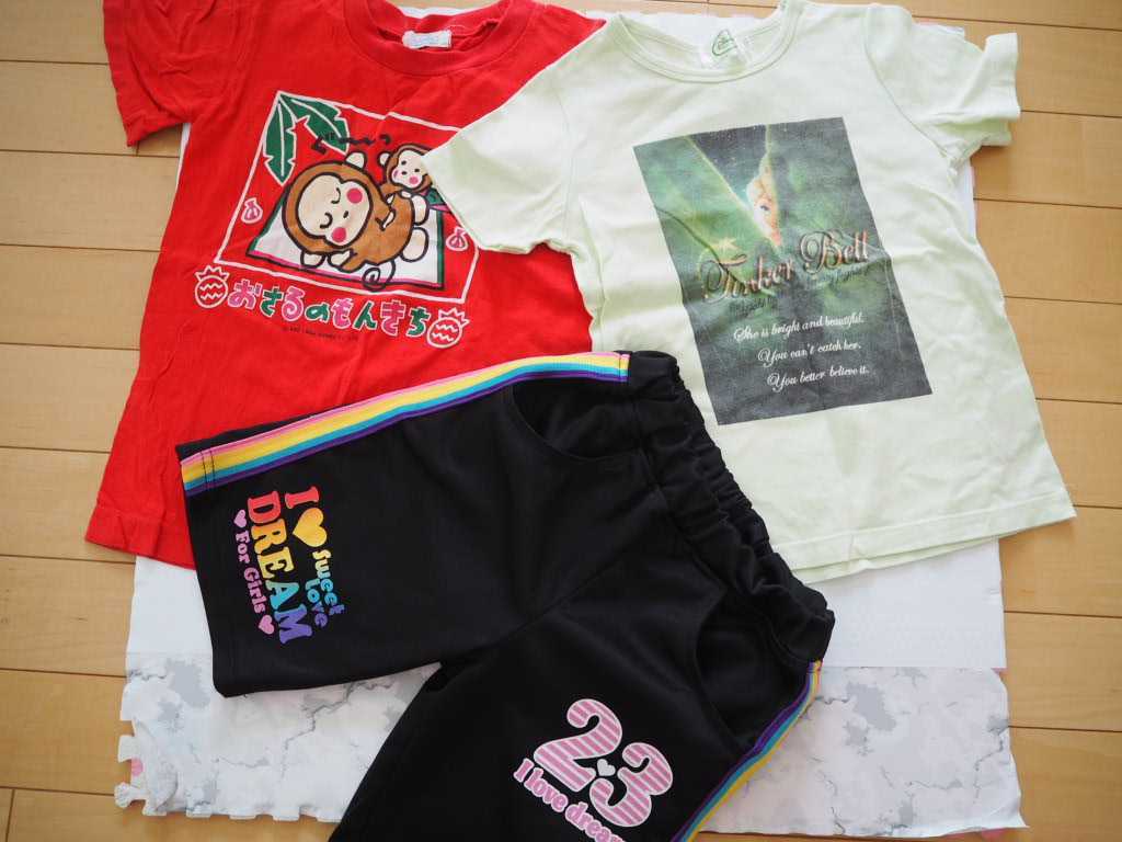 Paypayフリマ ディズニーサンリオノーブランド 子供服9点セット 1センチ Tシャツ ショートパンツ スカート 他 まとめ売り半ズボン ジャージ